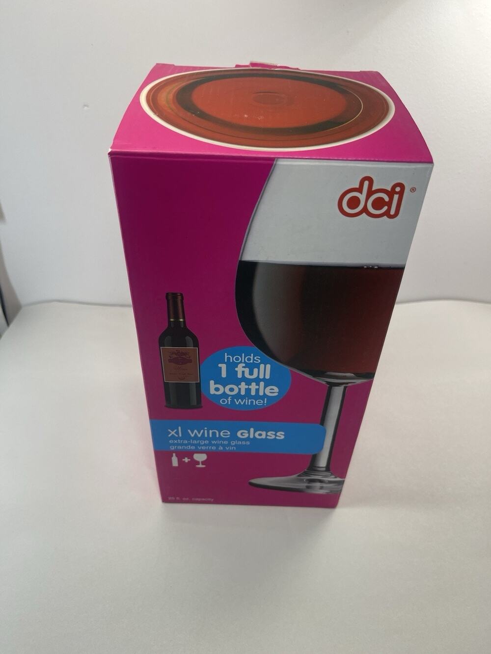 DCI XL Wine Glass Holds Entire Bottle of Wine Novelty Gift New Box